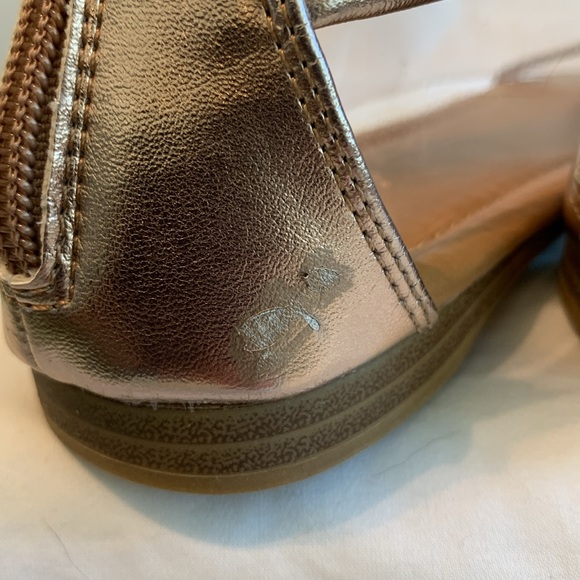 Rose gold sequins & faux leather sandals - Picture 6 of 9